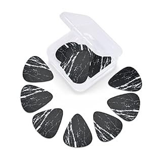 Lot de 24 médiators imprimés en marbre noir et blanc pour guitare acoustique, électrique, basse (0,46/0,71/0,96 mm) - Les Beatles, Paul McCartney, John Lennon, RIngo Starr, George Harrison Lot de 24 médiators imprimés en marbre noir et blanc pour guitare acoustique, électrique, basse (0,46/0,71/0,96 mm) – Image 6
