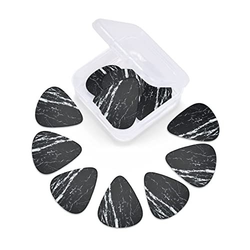 Lot de 24 médiators imprimés en marbre noir et blanc pour guitare acoustique, électrique, basse (0,46/0,71/0,96 mm) - Les Beatles, Paul McCartney, John Lennon, RIngo Starr, George Harrison Lot de 24 médiators imprimés en marbre noir et blanc pour guitare acoustique, électrique, basse (0,46/0,71/0,96 mm) – Image 7