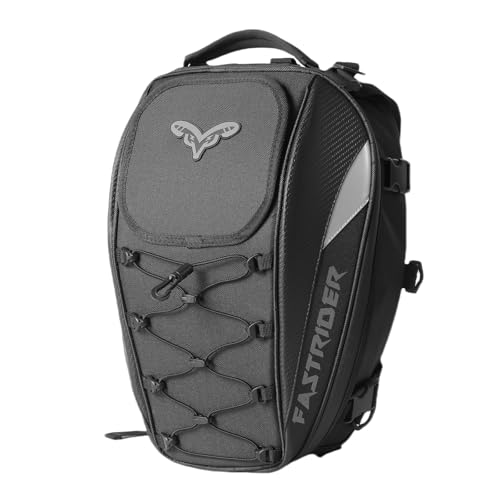 Borsa da sella da moto, borsa da moto 37 l, multifunzione, zaino e borsa da sedile per moto, bagaglio riflettente estensibile, zaino e borsa per bagagli impermeabile per casco da moto (grigio)