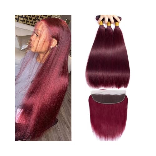 Extensiones de cabello humano brasileño lacio de calidad premium con cierre frontal HD