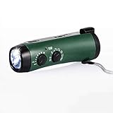 eecoo Radio Am/FM Portátil, Radio de Emergencia Dinamo Manivela con 1200mAh Power Bank Linterna LED, 5LED, USB Recargable Meteorológica Radio con Alarma SOS para Familiar Campin