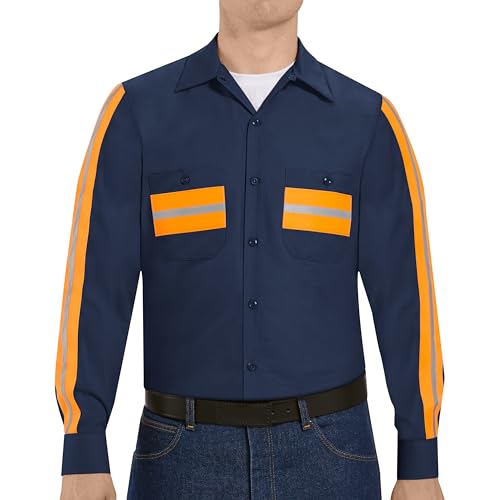 Red Kap Men's Industrial 2 Piece Lined Collar Work Shirt, 34 x 38