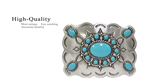 Western Antique Marijuana Hemp Leaf Turquoise Bead Peace Sign Skulls Design Belt Buckle4