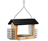 Nature's Way Bird Products CWF19 Cedar Hopper Bird Feeder with Suet Cage, 6-Quart