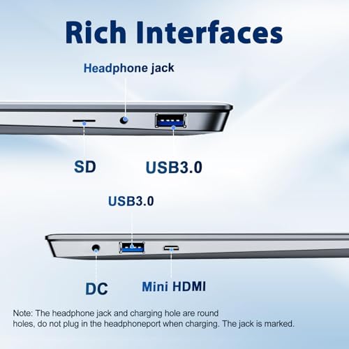 Image of 14 Inch Laptop Computer, 16GB DDR4 RAM, 512GB SSD Compatible with Windows 11 Laptop, Quad Core Processor(up to 2.8GHz), FHD 1920 x 1080 Display, Webcam, Wi-Fi, BT5.2, HDMI, USB, Silver