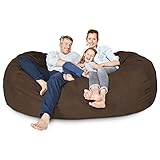 Lumaland Luxurious Giant 7ft Bean Bag Chair with Microsuede Cover - Ultra Soft, Foam Filling, Washab
