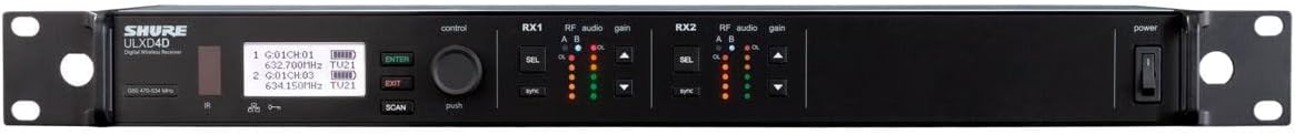 Shure ULXD4D Dual-Channel Digital Wireless Rackmount Receiver - G50: 470-534MHz