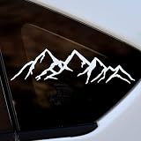 Mountain View Car Decal Sticker Adventure Camping Hiking Car Decal | Cars Auto Trucks Vans Walls Laptop | White | 7.8 inches