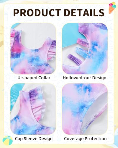 Image of Mioglrie Toddler Baby Swimsuit Girl Bathing Suit Girl 2T 3T 4T 5T 6T Girls One Piece Swimsuits Color Block Swimwear