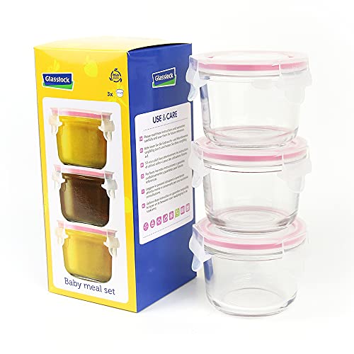 Glasslock - GL-545 - xxCAPACITYxx - envase de vidrio cuadrado/rectangular/redondo - para microondas - colección para bebés (baby set) Cover