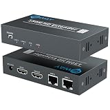 HDMI KVM IP Extender 120m über LAN – HDMI over IP mit PoE Many to Many, IR Fernbedienung, Hotkey Switching, Local Loop Out, Plug & Play, 1080P@60Hz