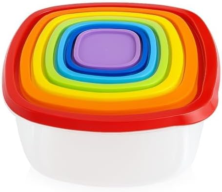 Miniatura 3 de ARSUK 7 recipientes de almacenamiento de alimentos con tapas herméticas, juegos de cajas de almuerzo de plástico reutilizables, almacenamiento de