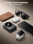 Lamicall 3 in 1 Qi2 Certified Charging Station for Apple - Foldable Wireless Charger Stand for Mag Safe Portable, Travel Fast Magentic Nightstand for iPhone 17, 16, 15, 14, 13, Apple Watch, Mom Gift