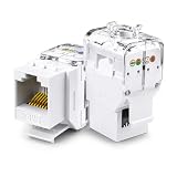 ZOERAX 10-Pack 10Gbps Cat6 Keystone Jacks Tool-Less RJ45 UTP, RJ45 Keystone Jack, No Punch-Down Tool Required Ethernet Modular Jack for Patch Panel and Wall Plate