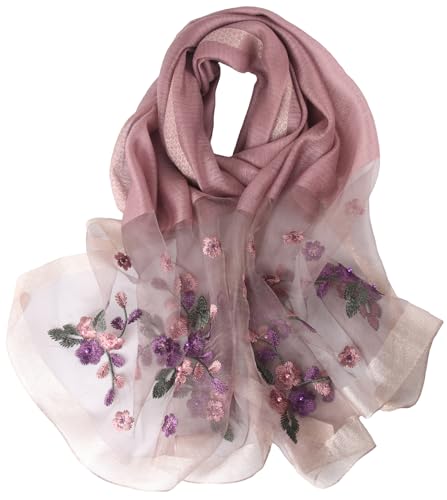 Scarf for Women Silk Scarves Elegant Wraps Shade Scarves Lightweight Fashion Pashmina Shawl