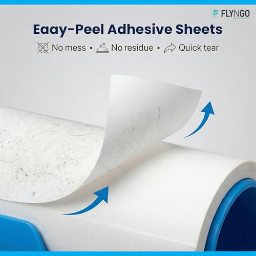 Image of FLYNGO Sticky Lint Roller for Clothes, Pet Hair, 270 Sheets Reusable Easy-Tear Lint Remover Brush for Woolen Clothes, Sofa, Sweater, Dust & Dirt - 3 Rolls 90 Sheets Each (270 Sheets)