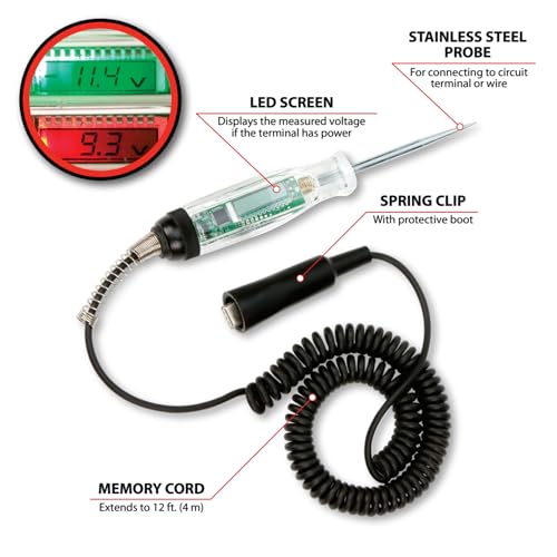 Image of Performance Tool W2992 Computer Safe LCD Digital Circuit Tester 3 to 48 Volt