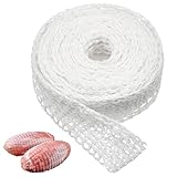 Red para Asar, 5m x 4cm Red de Carne, Malla Elástica para Carne, Duradera, para Asar, Cocinar y Conservar Jamón y Embutidos, para Guardar Colgar, Cocinar Hornear Accesorios de Cocina (Blanco)