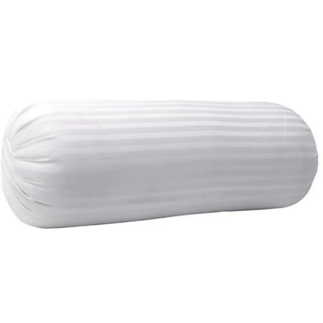 GTX Microfibre Round Bolster Bed,Sofa,Diwan, Soft & Fluffy for Neck & Back Support,Washable Breathable, Durable Big Round Pillow, Cylindrical Bolster Pillow, White, Single-image-4