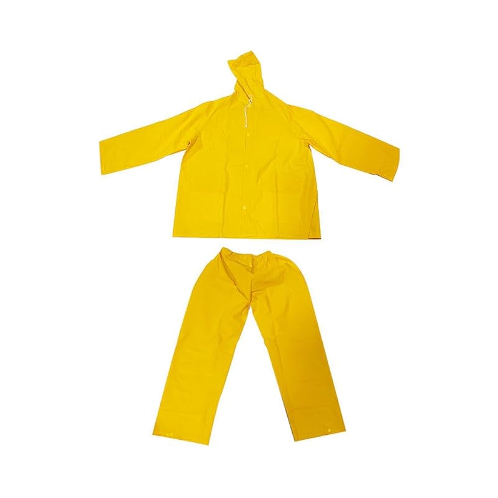 Y H M Rain Coat With Hood Vinyl XXXL Size Yellow 0.3mm