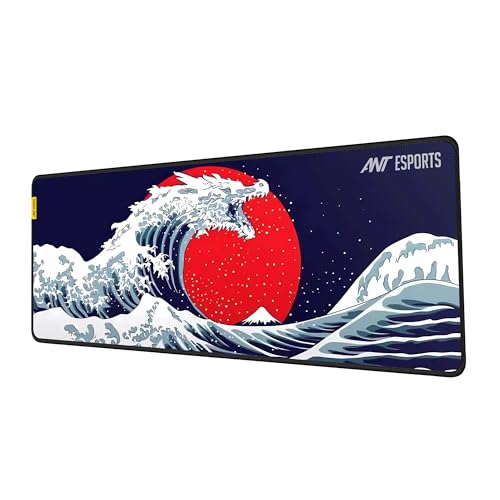 Image of Ant Esports Snow Dragon Unique Mouse Pad Gaming Mouse Pad Extended Mouse Mat for Mouse Keyboard with Stitched Edges Waterproof Non-Slip Base Mousepads for Office Home Shop Gaming Extra Large Blue