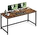 Produktbild VASAGLE Tisch, Computertisch, Bürotisch, 60 x 135 x 76 cm, für Arbeitszimmer, Schlafzimmer, Wohnzimmer, vintagebraun-tintenschwarz LWD043B01