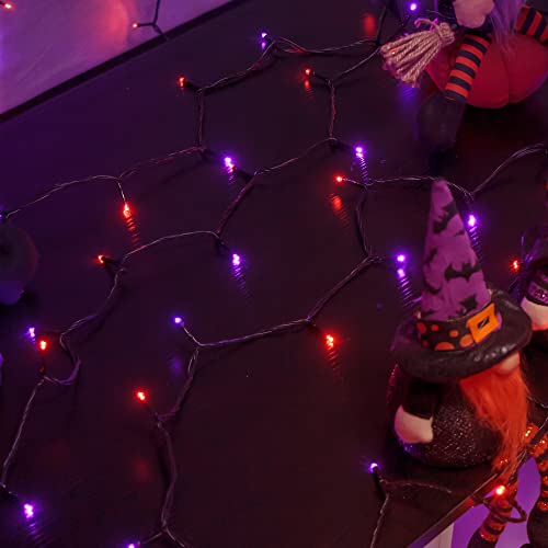 Waterglide 98.5Ft 300 Led Halloween Decorative String Lights, 8 Lighting Modes Plug In Black Wire Led Halloween Lights, Waterproof For Indoor Outdoor Party Garden Home Decoration (Purple & Orange) #TOP6