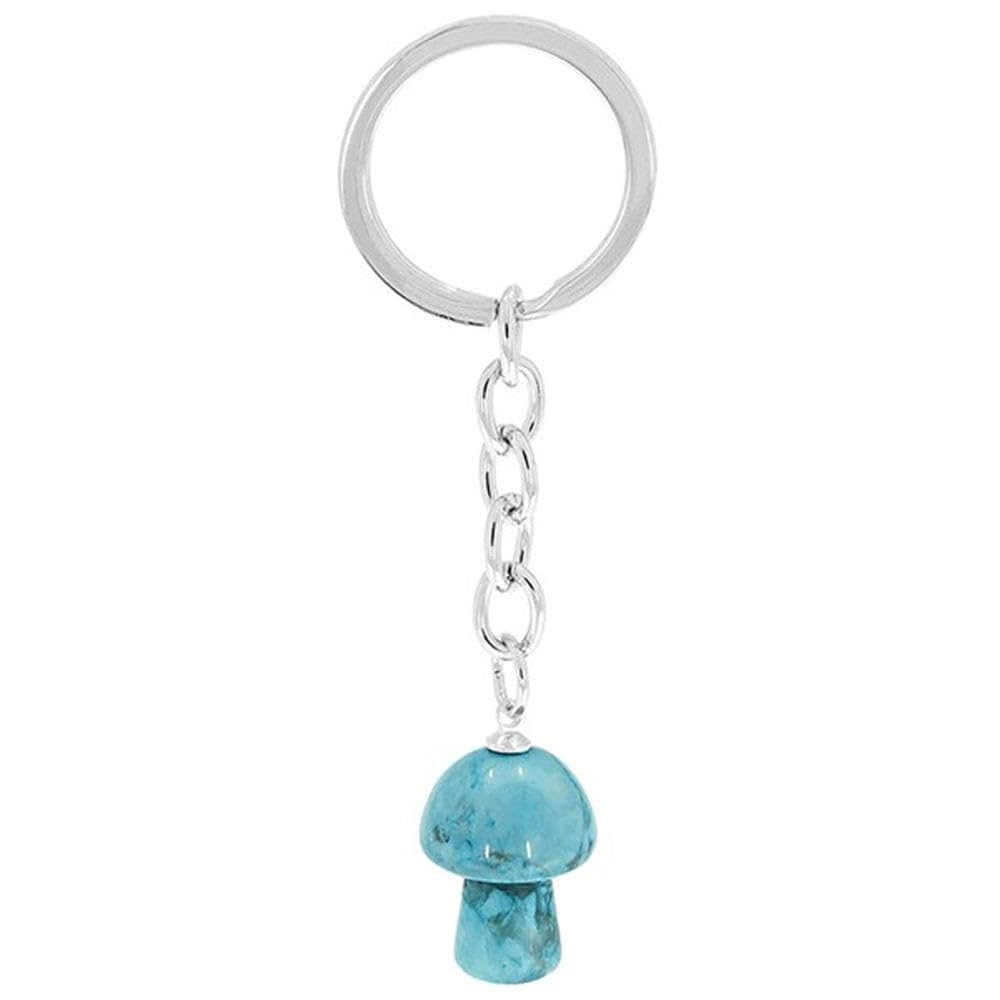 Gemstone Mushroom Keyrings - Turquoise
