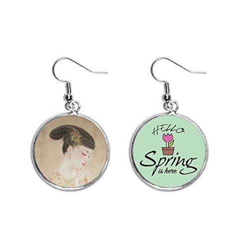 Pendientes de primavera de pintura china tradicional para renovar su estilo de joyería decorativa