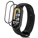 KeeFos [2-Stück Schutzfolie Kompatibel mit Xiaomi Smart Band 8, 3D Gebogene Vollabdeckung Bildschirmschutzfolie, [Flexible Folie] Anti-Kratzer HD TPU Klar Blasenfrei für Xiaomi Smart Band 8