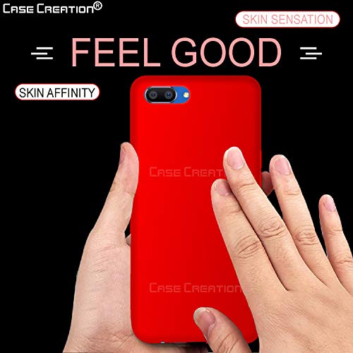 Image of Case Creation Luxurious OG Series for Realme C1 Case Cover,Anti-Dirty Slim Case Frosted Matte Cute Candy TPU Raised Bezel (Splash of Color) Back Cover for Realme C1 -Wine Red
