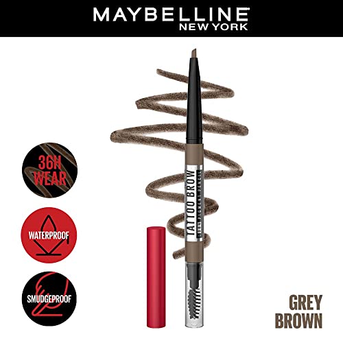 Image of Maybelline Tattoo Brow 36 Hr Brow Pencil, Grey Brown (Pack of 2)