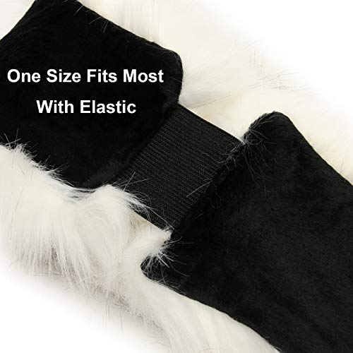 LA CARRIE Faux Fur Headband with Stretch Women's Winter Earwarmer Earmuff (Black & White) - Thumbnail 5