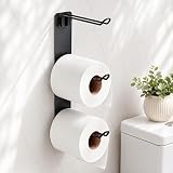 Cubbiesavor Toilettenpapier Aufbewahrung F&uuml;r 3 Rollen,Toilettenpapierhalter Ohne Bohren,Selbstklebende Klopapier Aufbewahrung,Ersatzrollenhalter WC Papier Halterung,Schwarz
