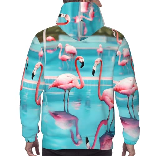 Sweat imprimé flamant rose EdWal pull en polyester coupe casual