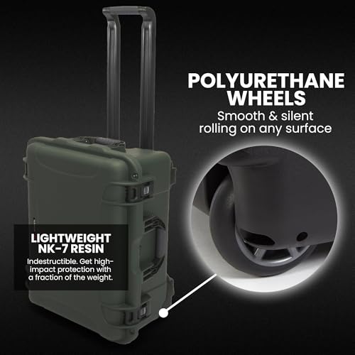 Image of NANUK 950 Pro Photo Kit - Waterproof Travel Camera Hard Case with Padded Dividers and Wheels, 22.8 inch x 18.3 inch x 11.7 inch, Dustproof and Impact-Resistant, Ideal for Heavy Loads - Olive