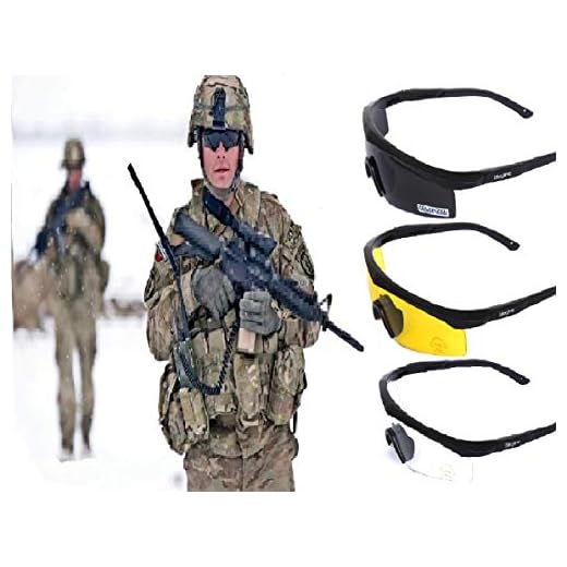 GALAXYLENSE U.S MIL-PRF-3101 Combat Tactical Military Ballistic EYE SHIELD Shooting Sport Sunglasses W/3 Color Lenses Black Color