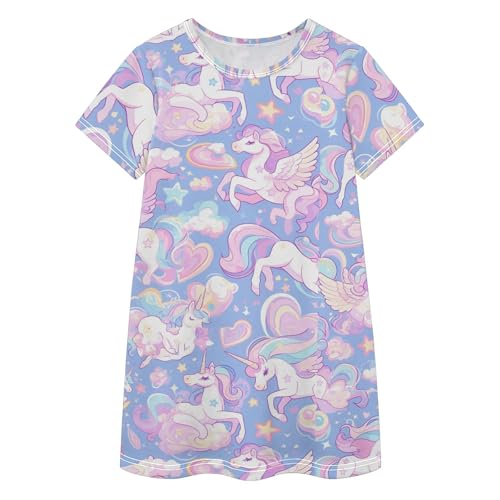 Vestidos para ninas con dibujos de unicornio para vacaciones de verano