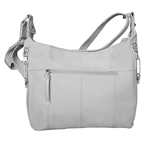 Roma Leathers Concealment Purse - Premium Cowhide Leather - Grey - Studded - Dual Gun Entry - Adjustable Shoulder Strap - Designed in USA - 30 Day Manufacture Warranty2
