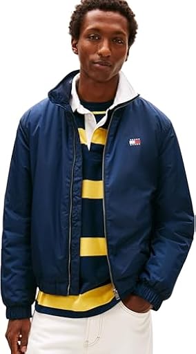 Tommy Jeans Cazadora de entretiempo Hombre Essential Padded con cuello alto, Azul (Dark Night Navy), L | Ya disponible en tu tienda friki favorita! En mundofriki.es!