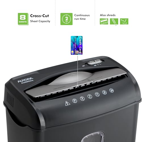 Aurora AU895XA 8-Sheet Professional Cross-Cut Paper and Credit Card Shredder の商品画像 1
