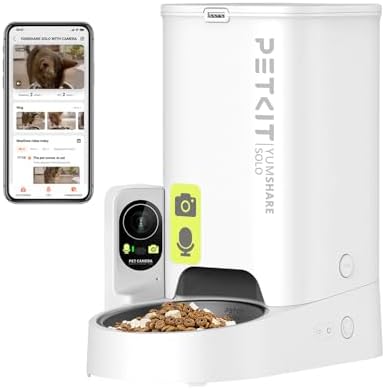 PETKIT Comedero Gato Automatico con Cámara, 1080P HG, Función AI, Dispensador Comida Gatos/Perros 3L, 2.4G WiFi, Audio Bidireccional, App Control, Cuenco de Acero Inoxidable