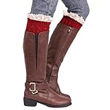 Haohon Calcetines Invierno Ski Mujer Calcetines Pierna Mantener calcetines calientes Botas Calentadores de encaje de punto Calcetines cortos Calcetines Mujer Zapatos Invierno