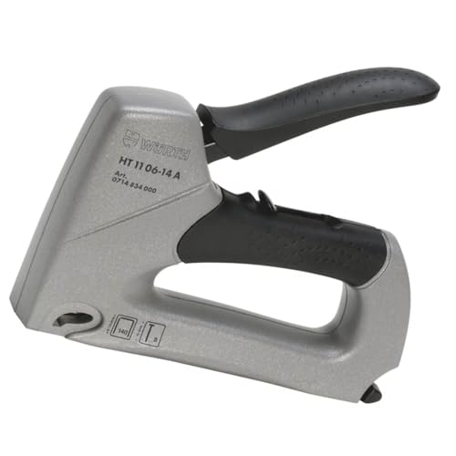 Würth Handtacker HT11 06-14A manueller Tacker mit einstellbarer Schlagkraft 0714834000 für Klammern 6mm, 8mm, 10mm, 12mm, 14mm zum Tackern von Leinwänden, Holz, Folie, Stoffe, Leder, Pappe