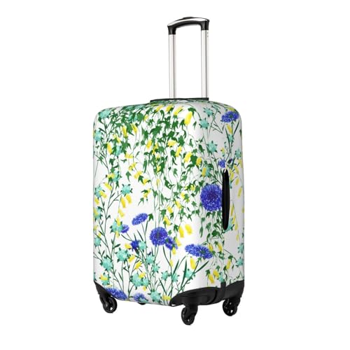 Elegant Flowers Floral Plant Leaf white Elastic Travel Luggage Cover Travel Suitcase Cover for Trunk Case 19''-32'' Luggage Protective Cover2