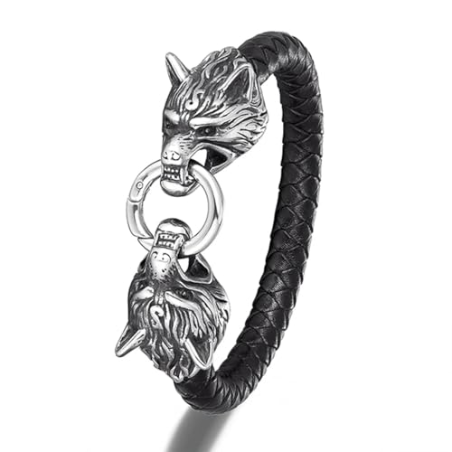Bracelet viking en cuir homme pour un style punk affirmé