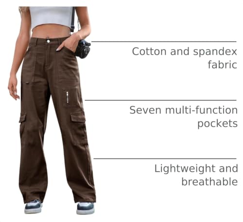 IVIR Y2K Baggy Cargo Trousers Brown