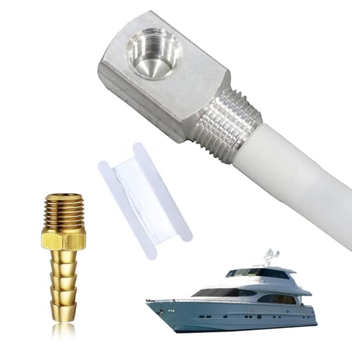 7-0948 12 Marine Fuel Tank Pickup Tube with Strainer and Brass Barb Connector, Length-adjustable Rigid Polyethylene Fuel Tube