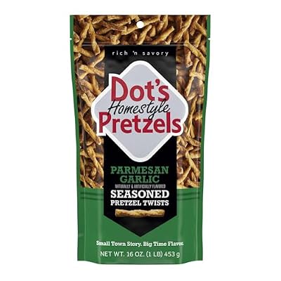 DOT'S Pretzels Parmesan Garlic Flavored Seasoned Pretzel Twists Bag, 16 oz