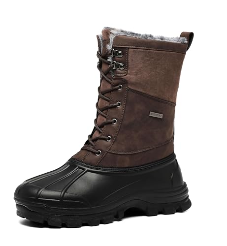 Mens Waterproof Snow Winter Duck Boots Insulated Warm Fur Lined